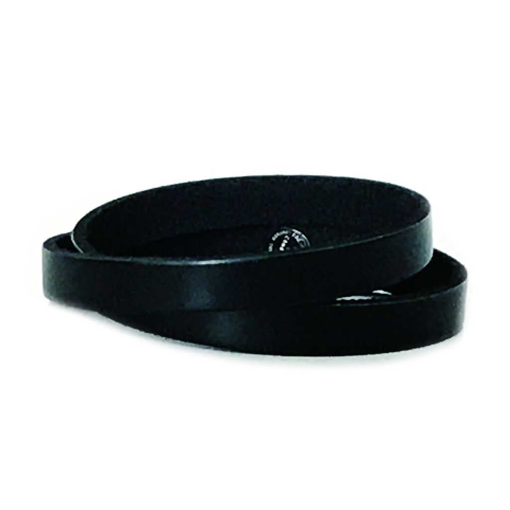 Black slim leather wraparound style bracelet