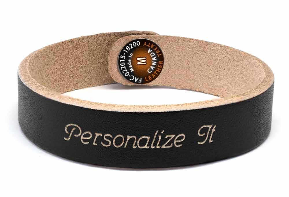 Slim Bracelet - Black (engraved)