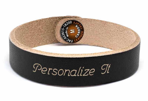 Slim Bracelet -  Black (engraved)
