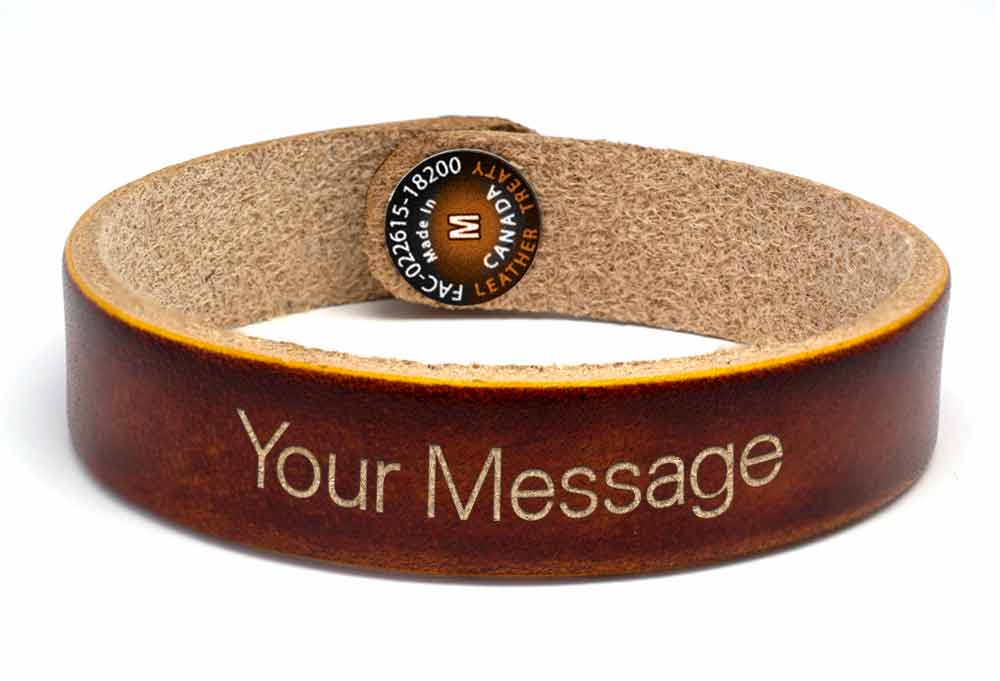 Slim Bracelet - Antiqued Brown (engraved)