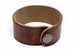 Round Edge Cuff - Brown (back view showing snap closure)
