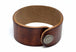Round Edge Cuff - Brown (back view showing snap closure)