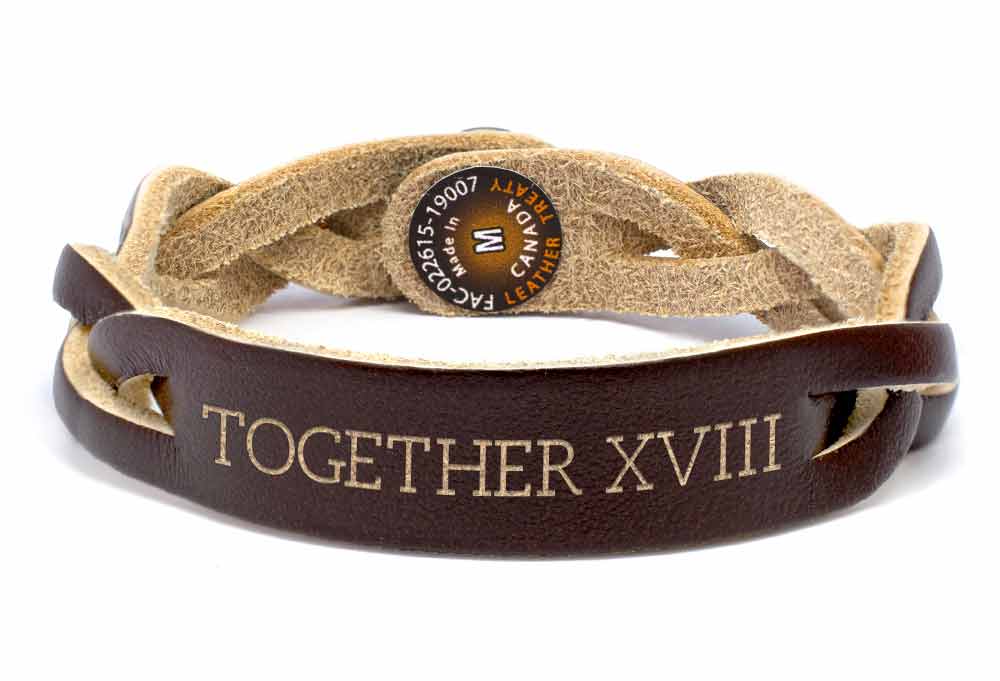Braided Bracelet - Brown (engraved)