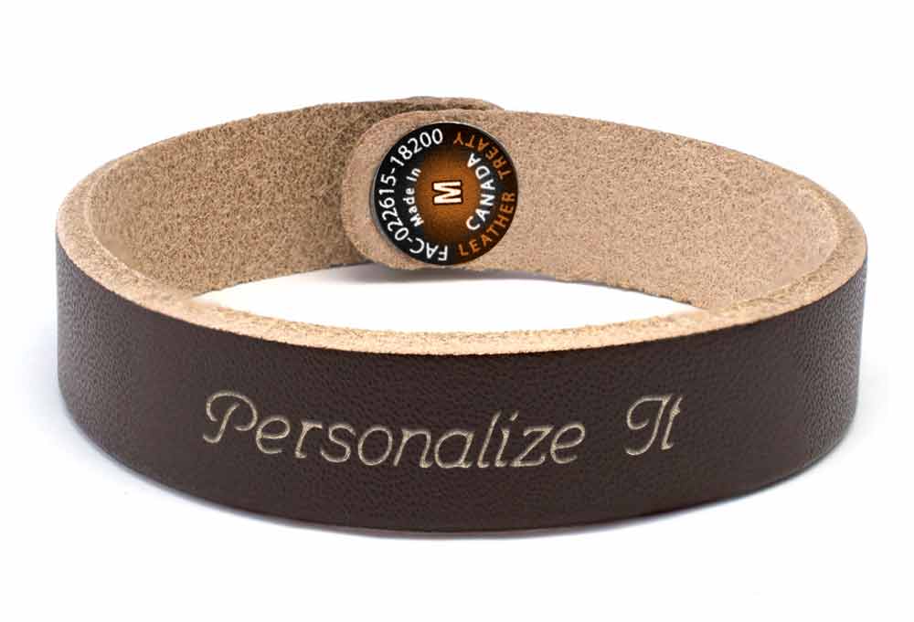 Slim Bracelet - Brown (engraved)