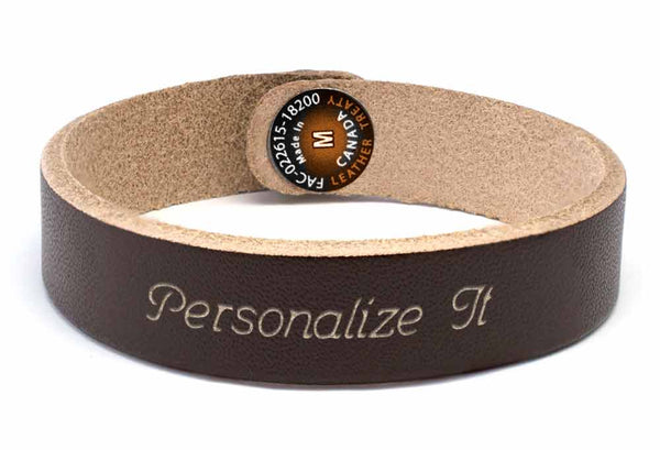 Slim Bracelet -  Brown (engraved)