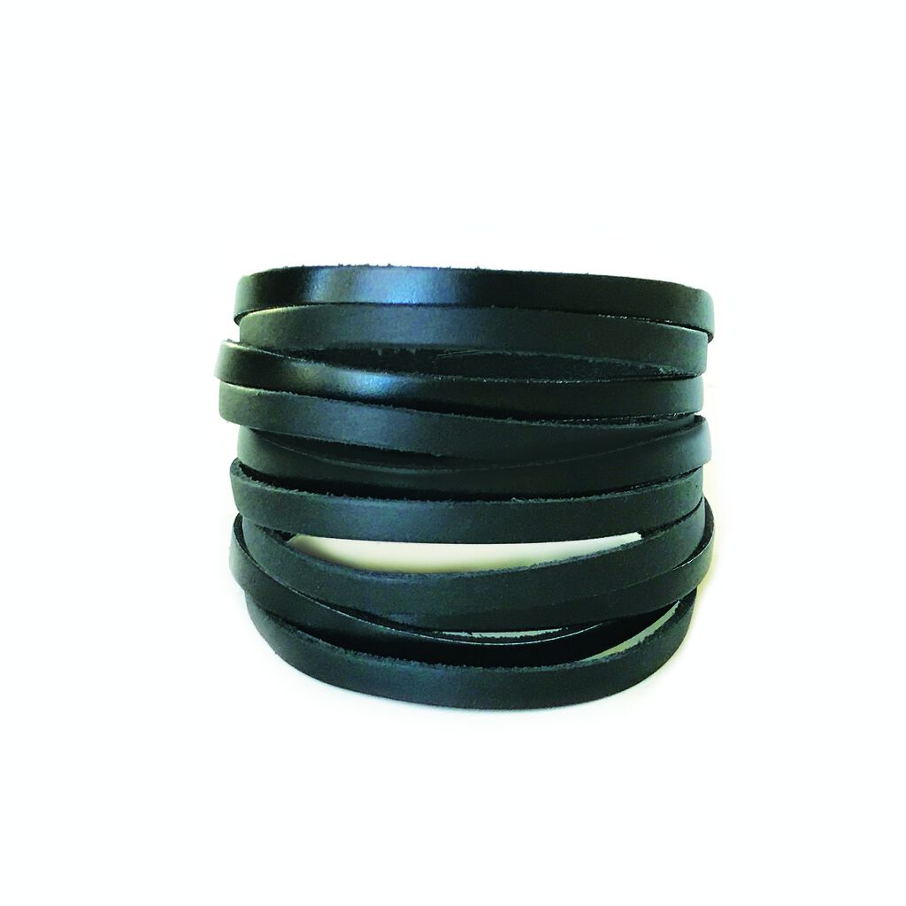 Black multi-strand leather bracelet
