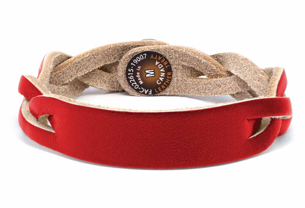 Braided Bracelet - Red Rose