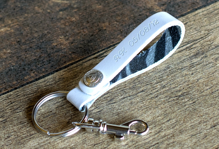Personalized Custom White Loop Keychain