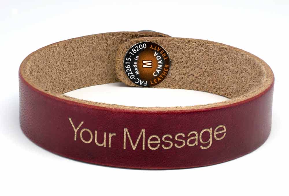 Antiqued Personalized Leather Wristband