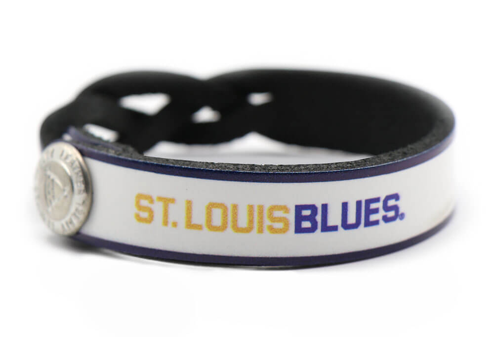 St Louis Blues Wristband Bracelet Leather Studded NHL