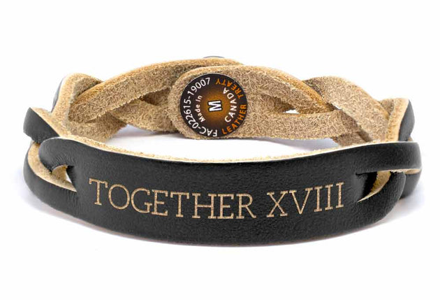 Braided Bracelet - Black (engraved)