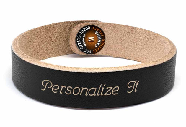 Slim Bracelet -  Black (engraved)