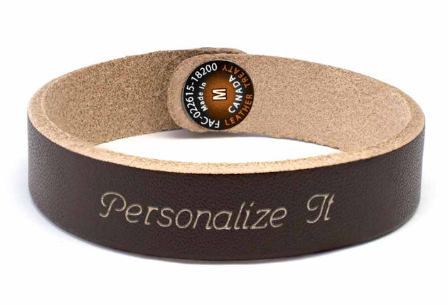 Slim Bracelet -  Brown (engraved)