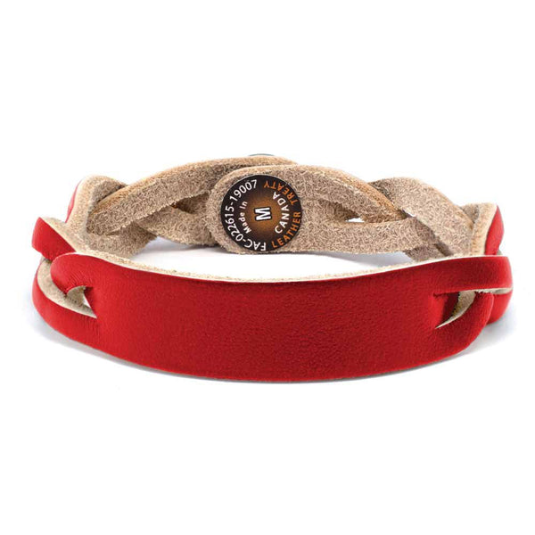 Braided Bracelet - Red Rose