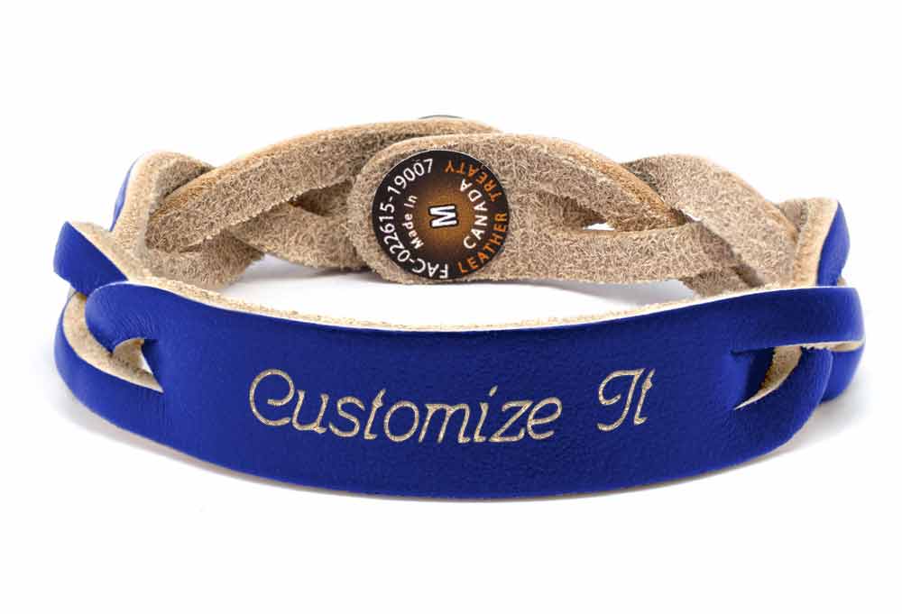 Braided Bracelet - Royal Blue (engraved)